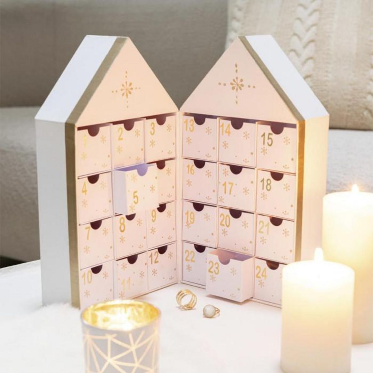 Paris Prix Calendrier de l'Avent Personnalisé  Maison  34cm Blanc