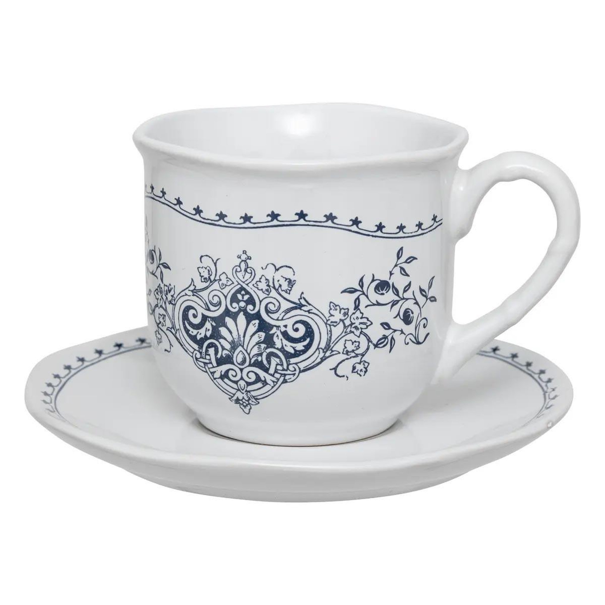 Voir la diapositive 2 : SECRET DE GOURMET Coffret 2 tasses & sous-tasses  little cottage  18cl blanc