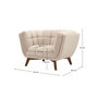 Voir la diapositive 4 : Rendez vous déco Fauteuil en velours beige capitonné-Mona