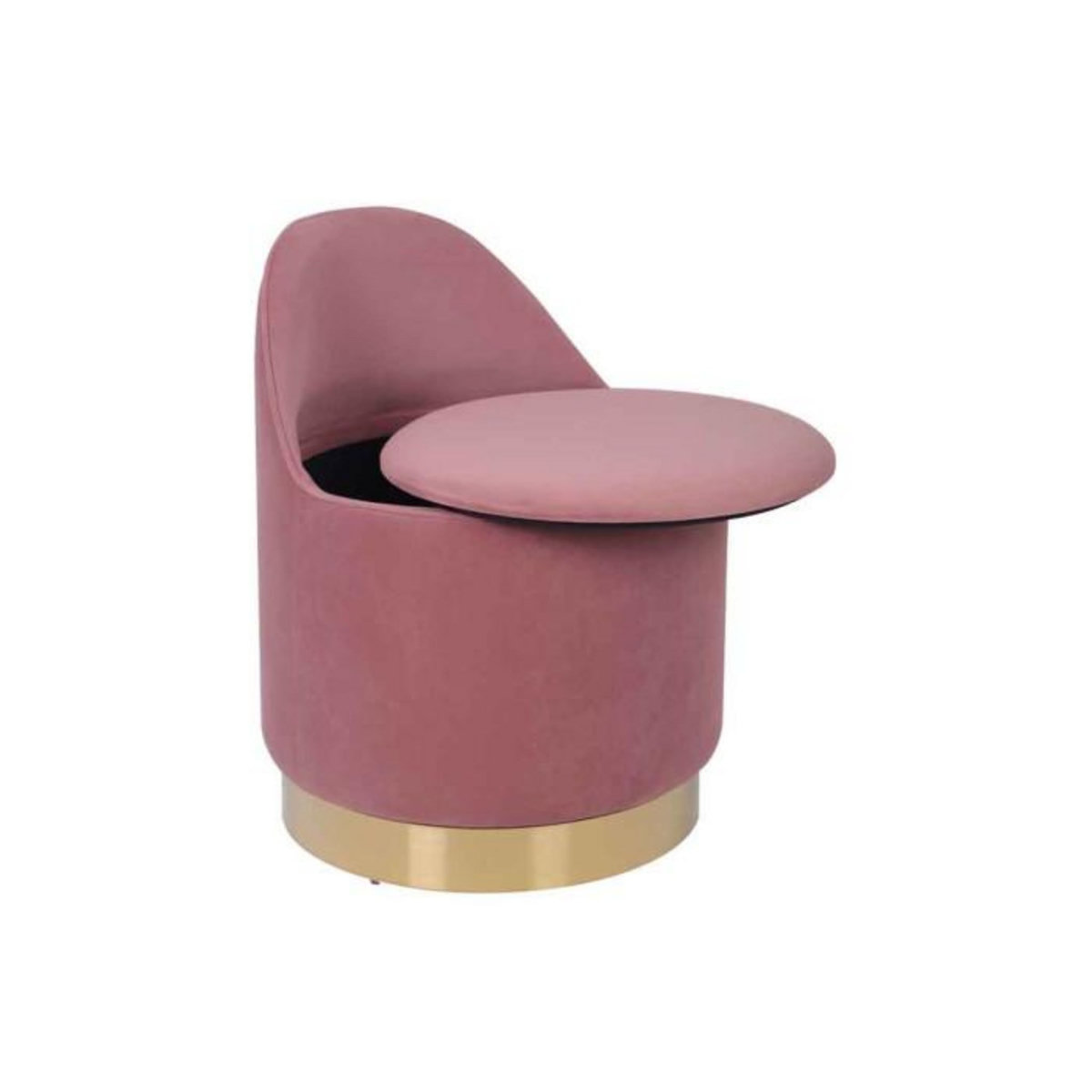 Paris Prix Tabouret Pivotant en Velours  Viktor  68cm Rose