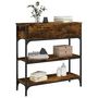Voir la diapositive 3 : VIDAXL Table console chêne fumé 72,5x25x75 cm bois d ingénierie