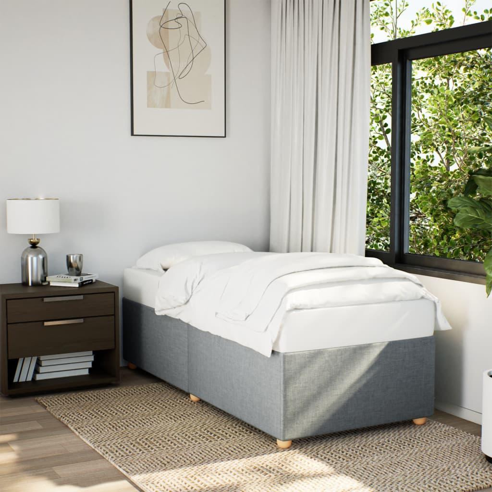VIDAXL Cadre de lit sans matelas gris clair 100x200 cm tissu