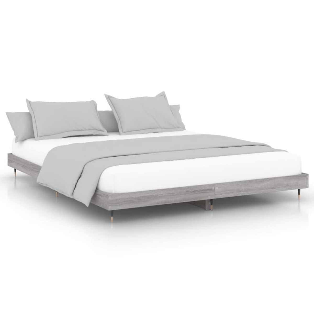 VIDAXL Cadre de lit sans matelas sonoma gris 200x200 cm