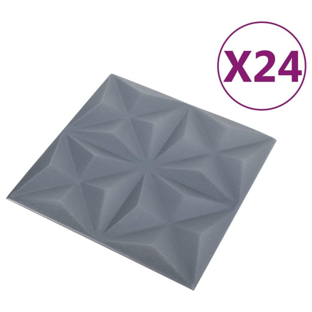VIDAXL Panneaux muraux 3D 24 pcs 50x50 cm gris origami 6 m^2