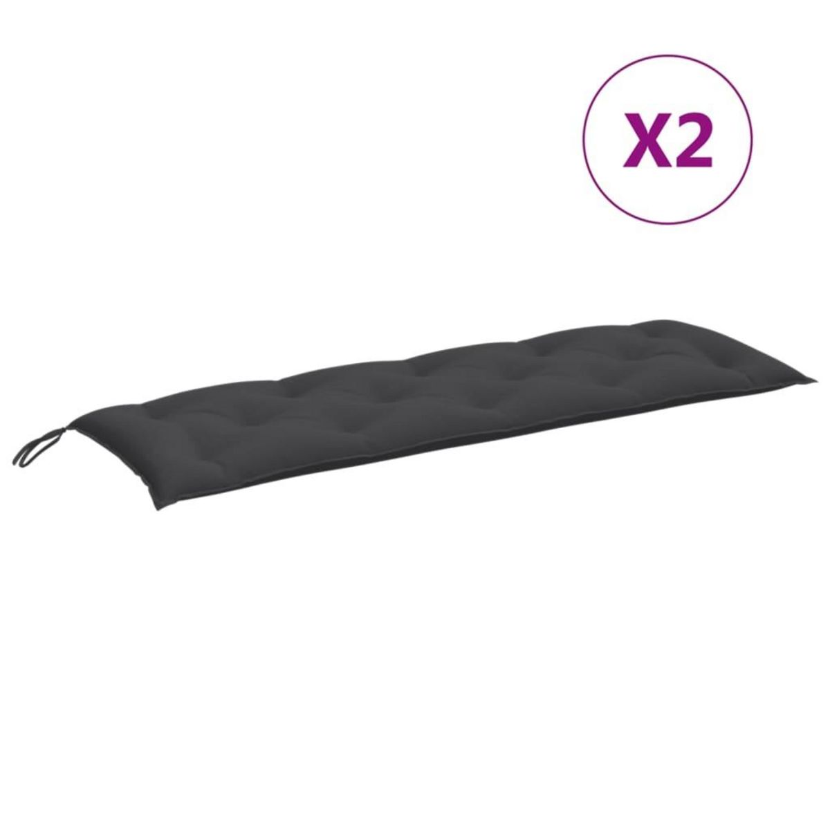 VIDAXL Coussins de banc de jardin lot de 2 anthracite melange tissu