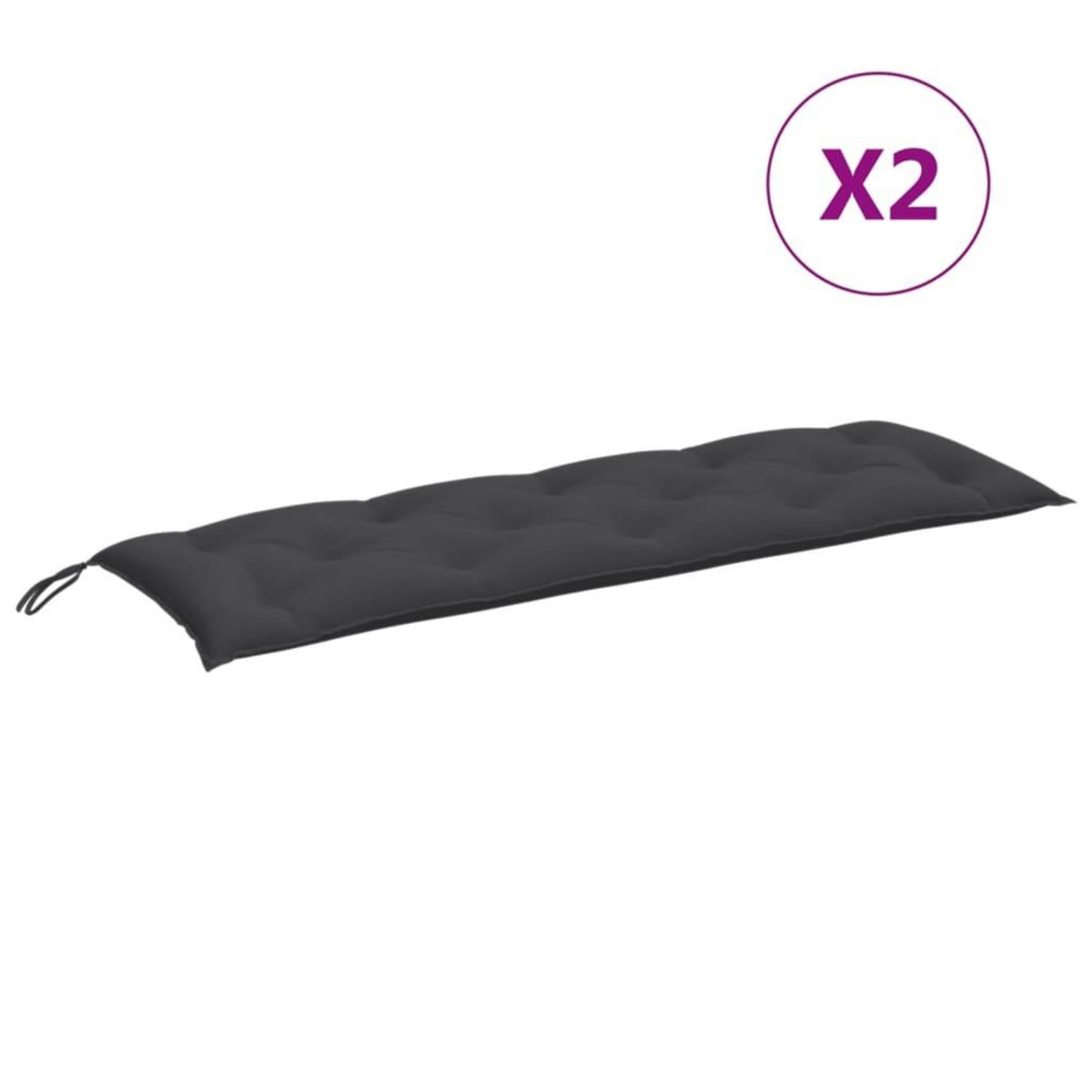 VIDAXL Coussins de banc de jardin lot de 2 anthracite melange tissu