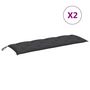Voir la diapositive 4 : VIDAXL Coussins de banc de jardin lot de 2 anthracite melange tissu
