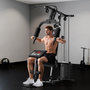 Voir la diapositive 6 : HOMCOM Station de musculation - développé couché, butterfly, barre latissimus, curler, bande résistance - 12 contrepoids - acier noir