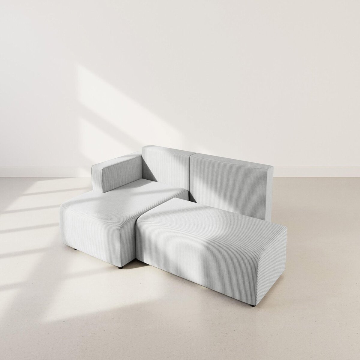 BEST MOBILIER Topaze - canapé d'angle gauche 4 places convertible avec coffre en velours côtelé