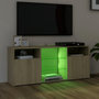 Voir la diapositive 4 : VIDAXL Meuble TV avec lumieres LED chene sonoma 120x30x50 cm