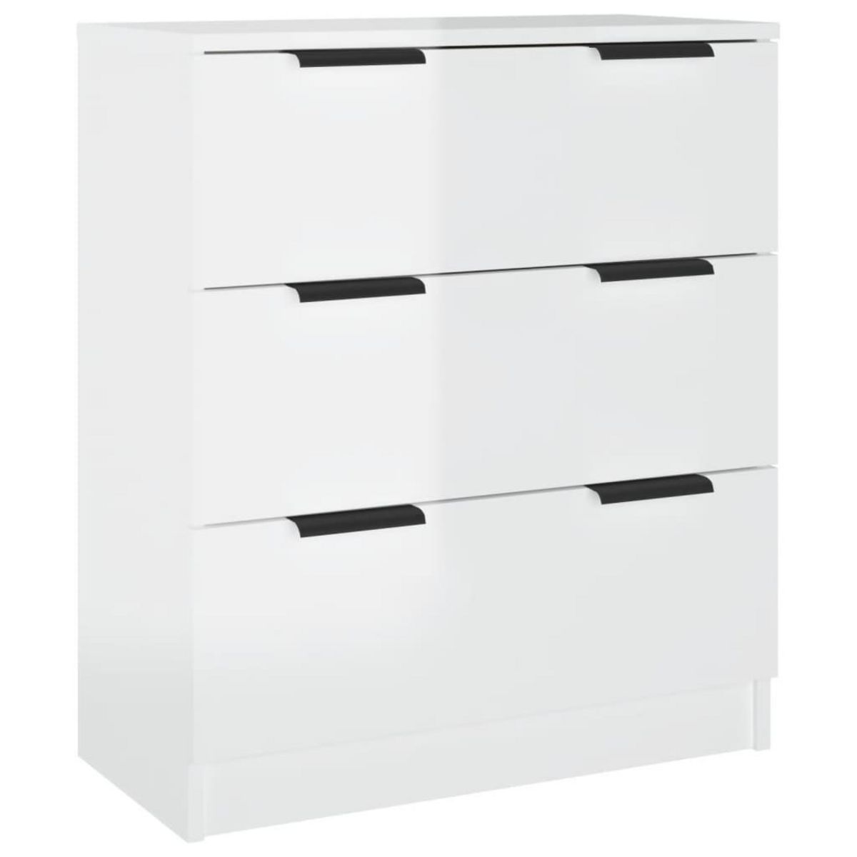 VIDAXL Buffets 3 pcs blanc brillant bois d'ingenierie