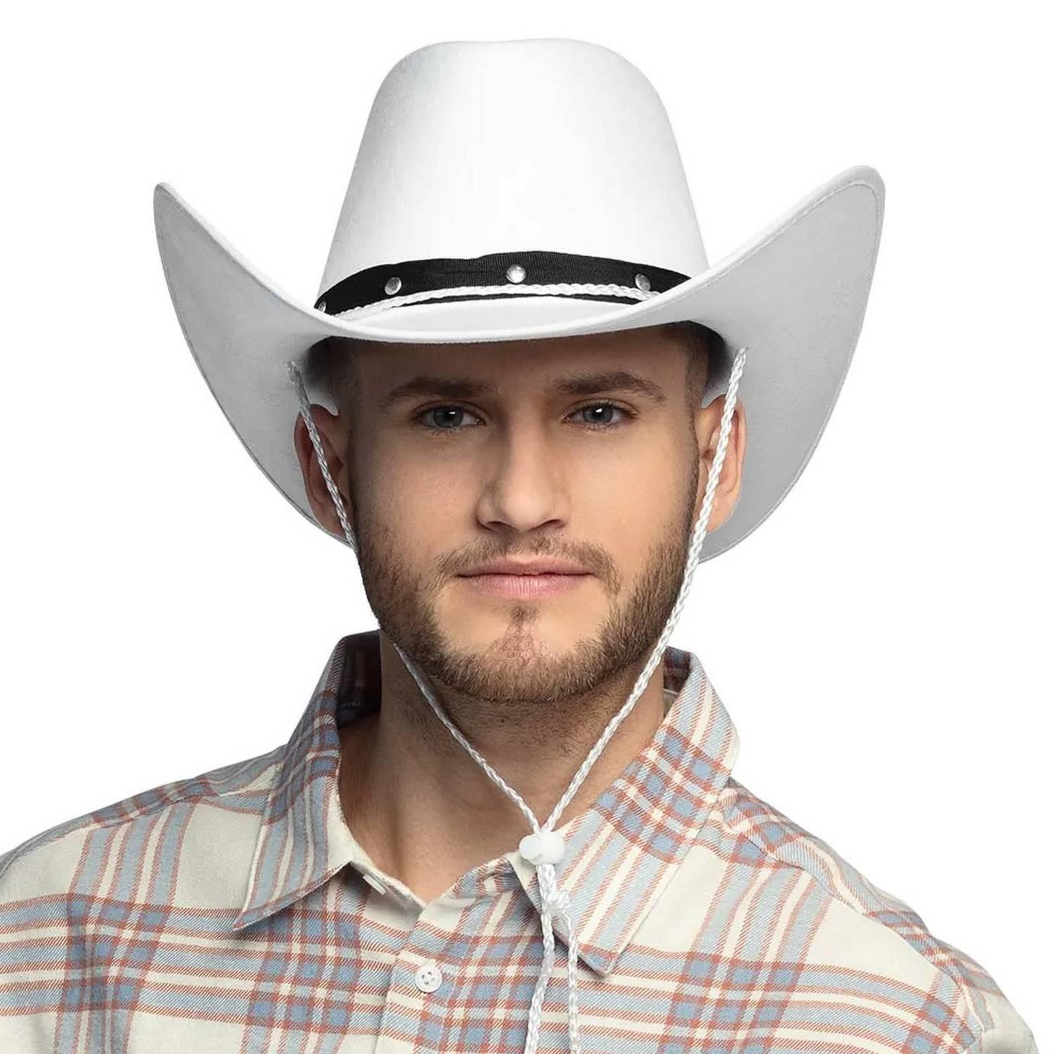 Voir la diapositive 2 : Boland Chapeau Texas Blanc - Adulte