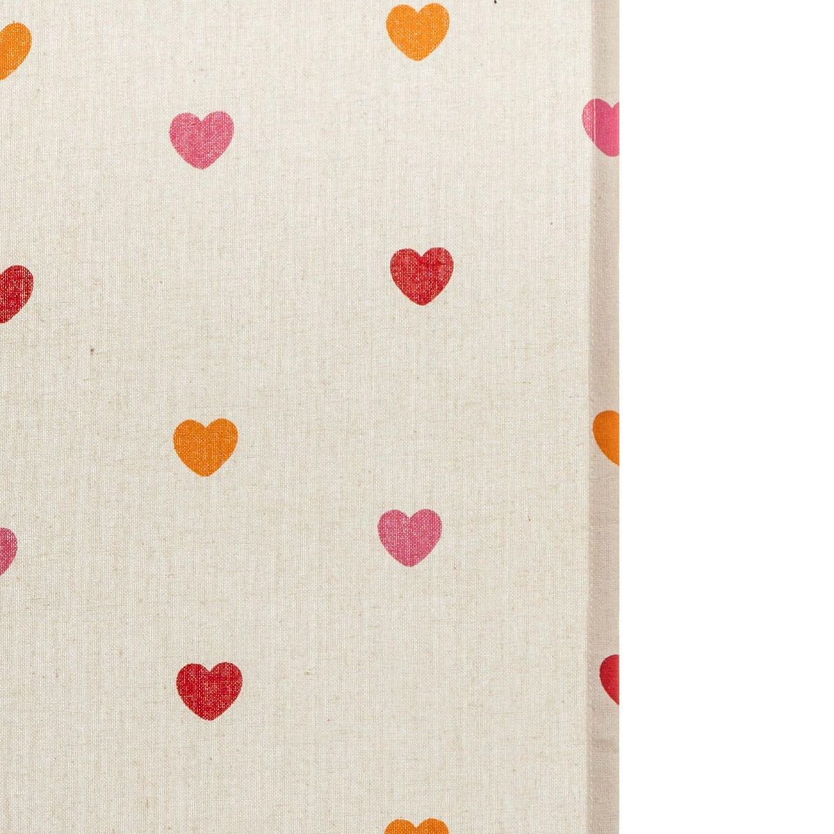 ATMOSPHERA Rideau imprimé cœur en coton recyclé - 140 x 260 cm - Beige