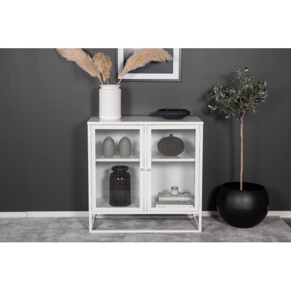 Paris Prix Vitrine 2 Portes  Bakal  85cm Blanc