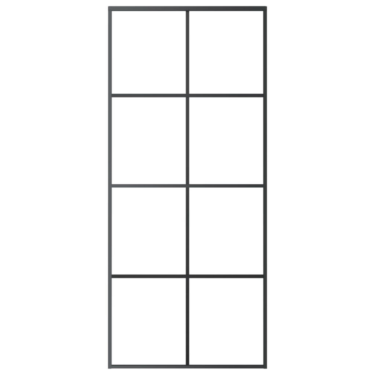 VIDAXL Porte coulissante Aluminium et verre ESG 90x205 cm Noir