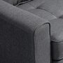 Voir la diapositive 5 : HOMCOM Canapé convertible 2 places design contemporain assise dossier capitonnés polyester aspect lin gris