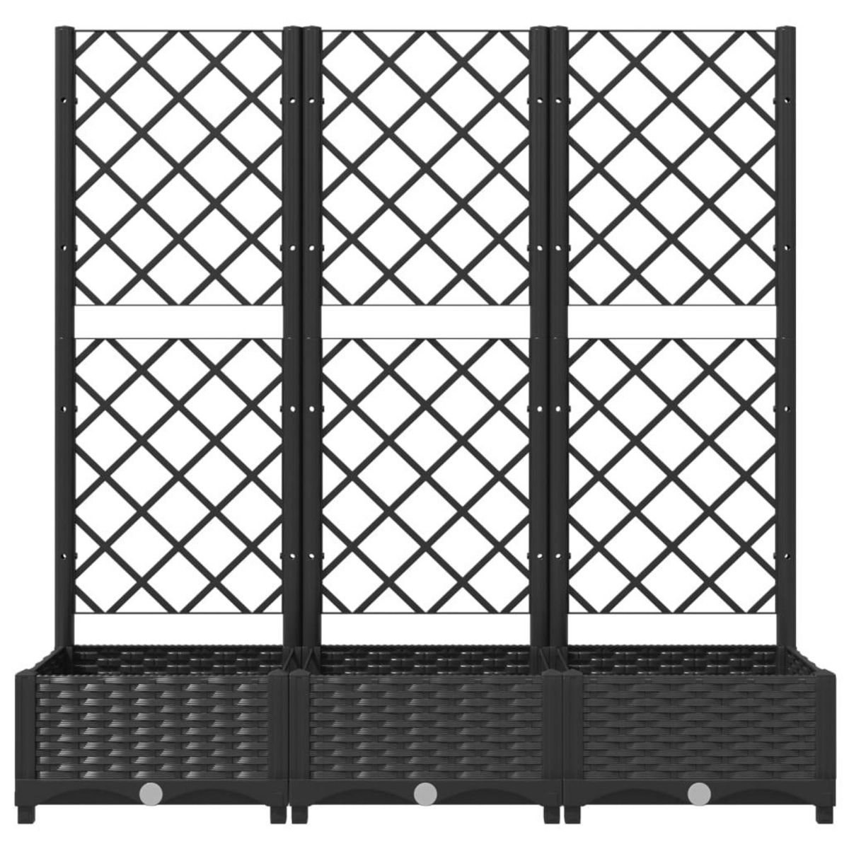 VIDAXL Jardiniere avec treillis Noir 120x40x121,5 cm PP