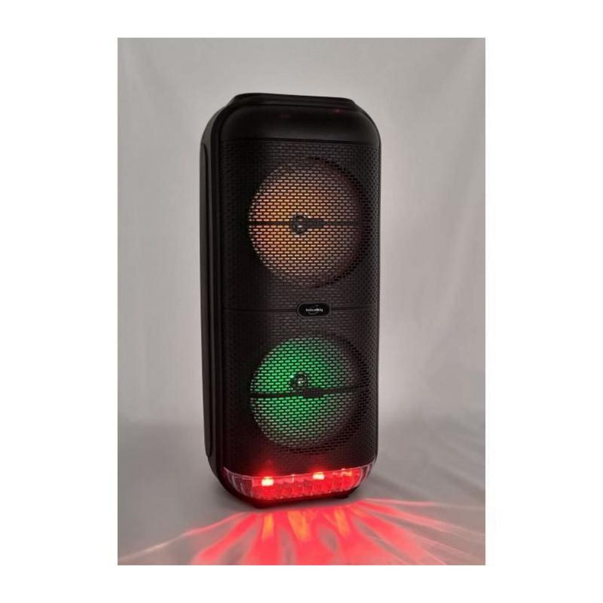 Inovalley Enceinte Karaoké lumineuse - INOVALLEY - KA22-BTH - Bluetooth V5.0 - 49 cm - 500 W - Noir