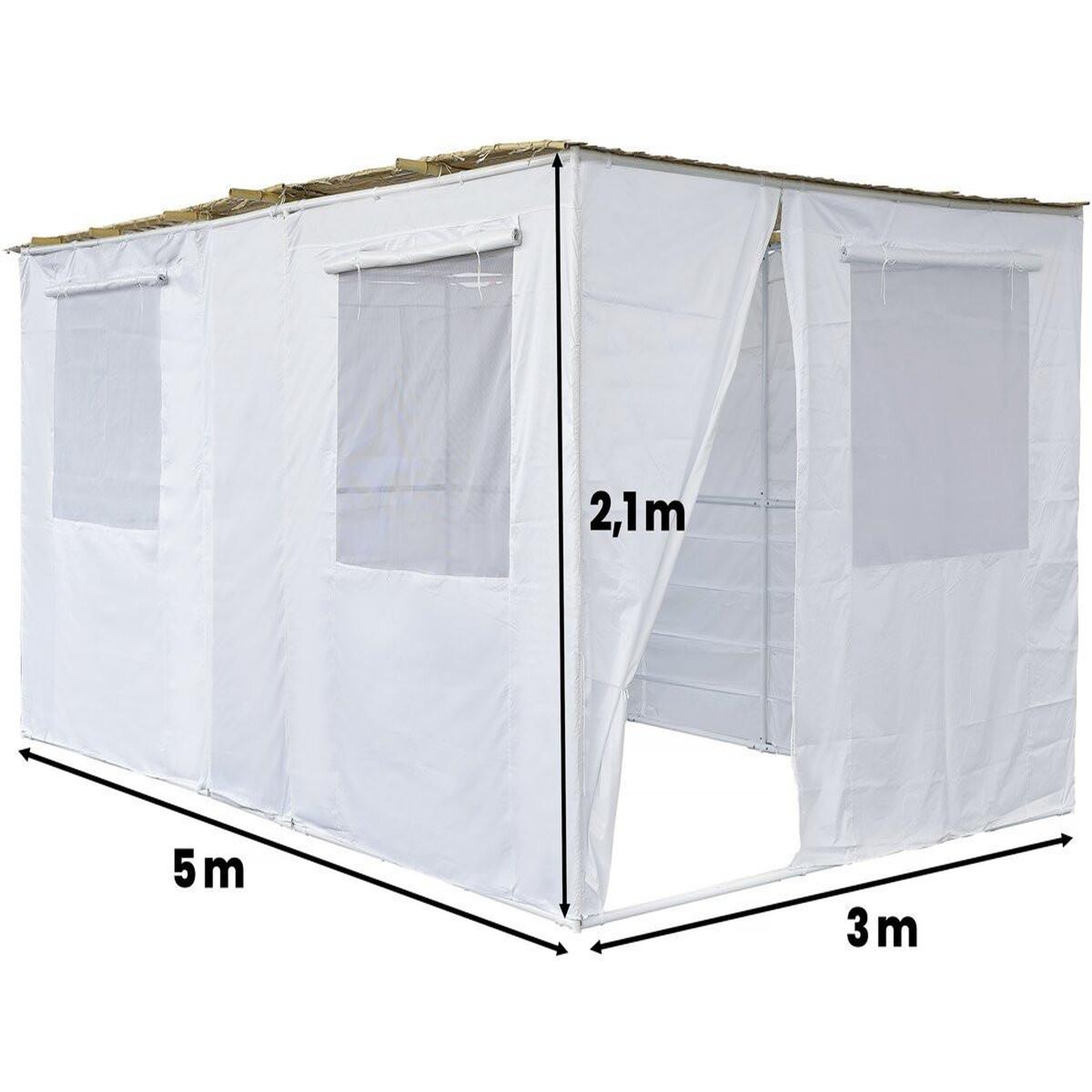 Voir la diapositive 4 : Habitat et Jardin Souccah en kit  nina  ajustable de 1x1 m à 3x5 m - skhah non inclus