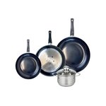 ELO Ensemble de 3 Poêles de cuisson 20, 24 et 28 cm et 1 faitout 14 cm Elo Prima Brillant