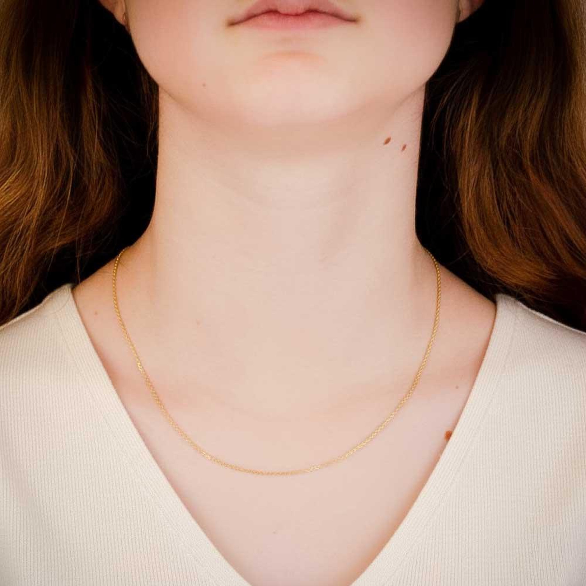 Voir la diapositive 2 : L'ATELIER D'AZUR Collier Chaine Or Jaune - Maille Forçat Diamantée - 45cm