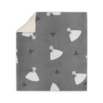 SOLEIL D'OCRE Plaid polaire sherpa microfibre imprimé 110x170 cm ANAIS anthracite, par Soleil d'ocre