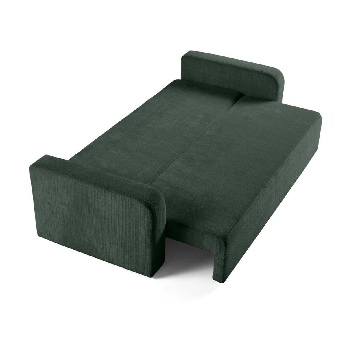 BEST MOBILIER Miro - canapé droit 3 places - convertible avec coffre - en velours texturé