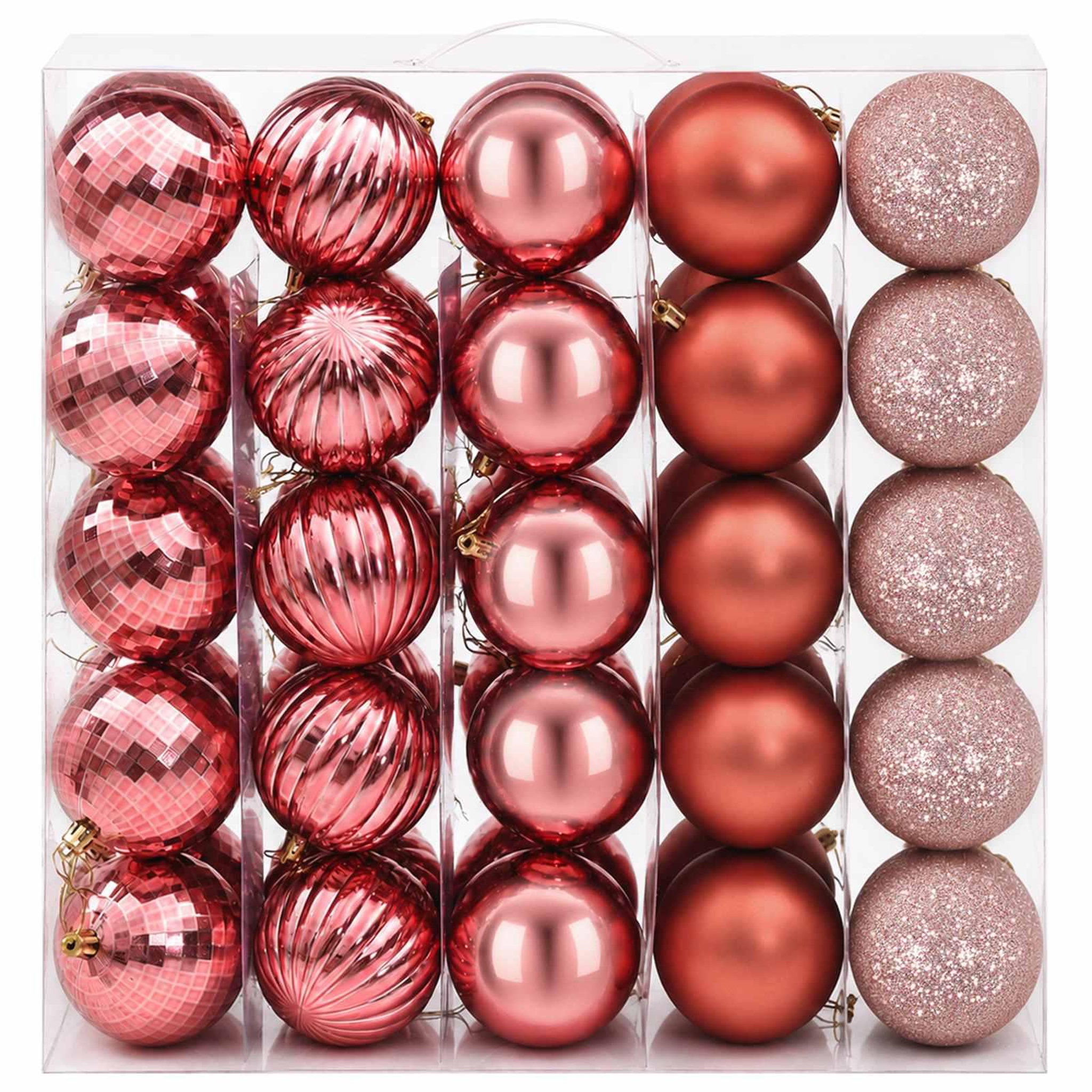 Voir la diapositive 4 : VIDAXL Ensemble de boules de Noël 75 pc Rose et vieux rose 6 cm