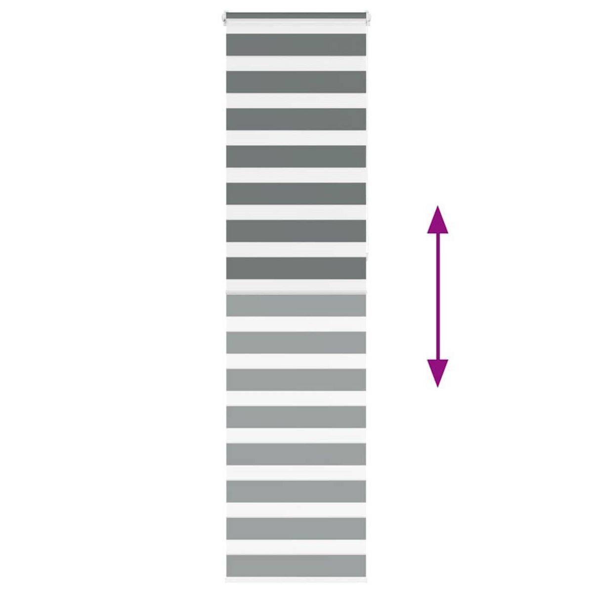 VIDAXL Store zebre gris fonce largeur du tissu 50,9 cm polyester