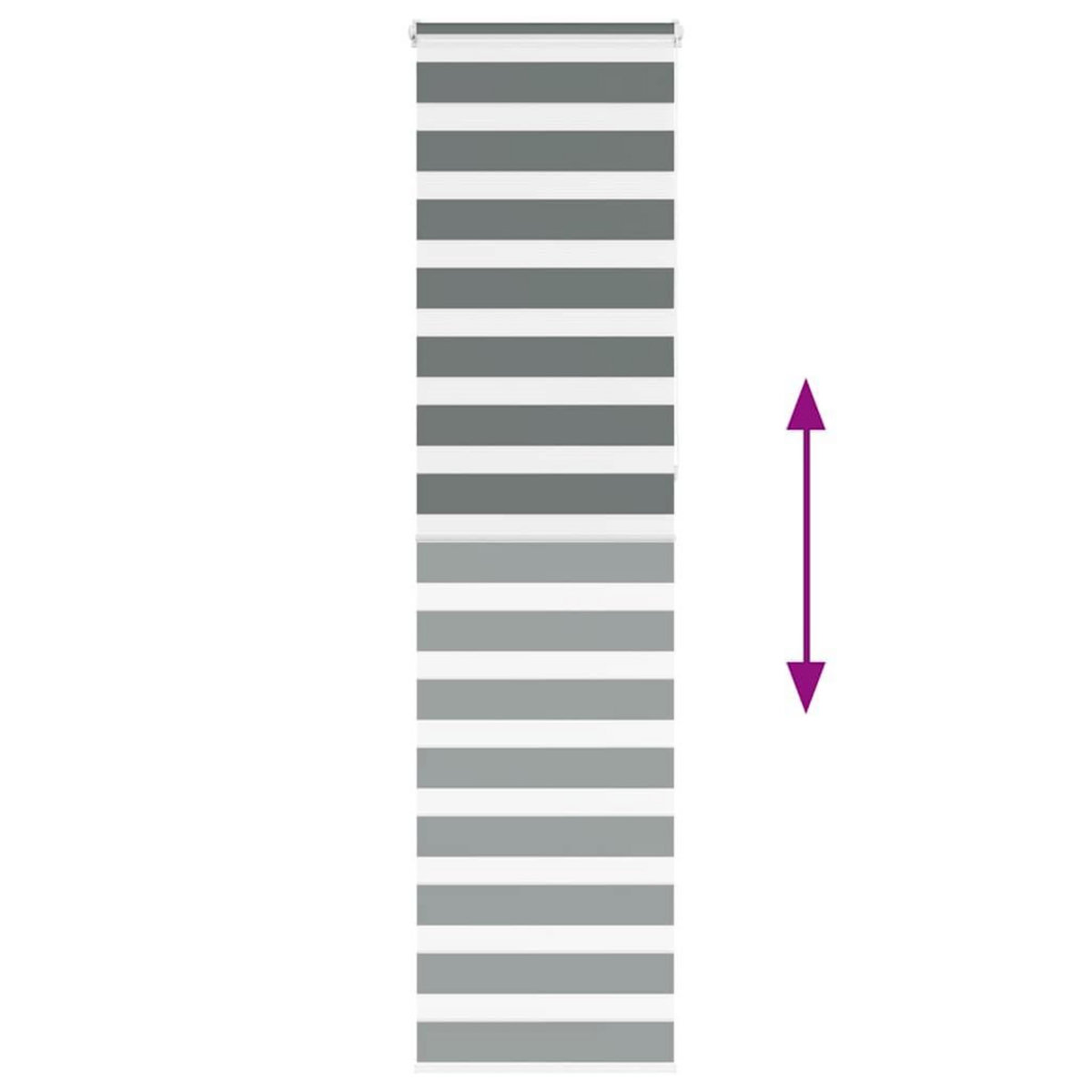 VIDAXL Store zebre gris fonce largeur du tissu 50,9 cm polyester