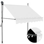 VIDAXL Auvent manuel retractable avec LED 200 cm Creme