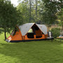 Voir la diapositive 2 : OUTSUNNY Tente de camping familiale 6-8 pers. double toit étanche 2 000 mm moustiquaire sac de tranport orange
