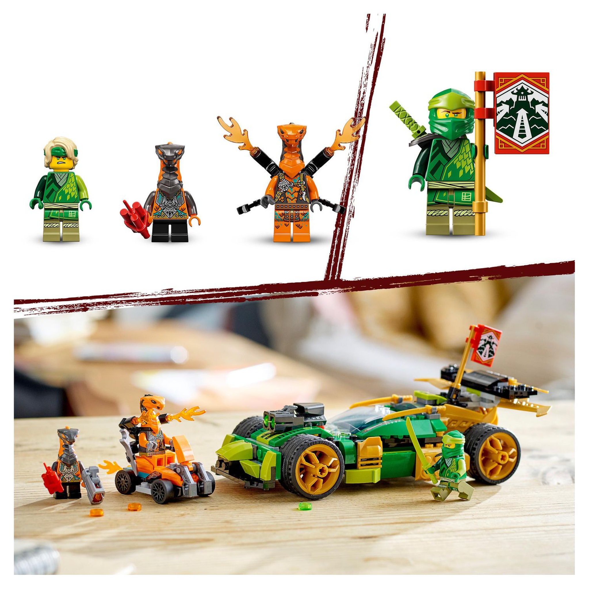 Voir la diapositive 7 : LEGO NINJAGO 71763 L&rsquo;Évolution Voiture De Course de Lloyd, Jouet pour Enfants dès 6 Ans