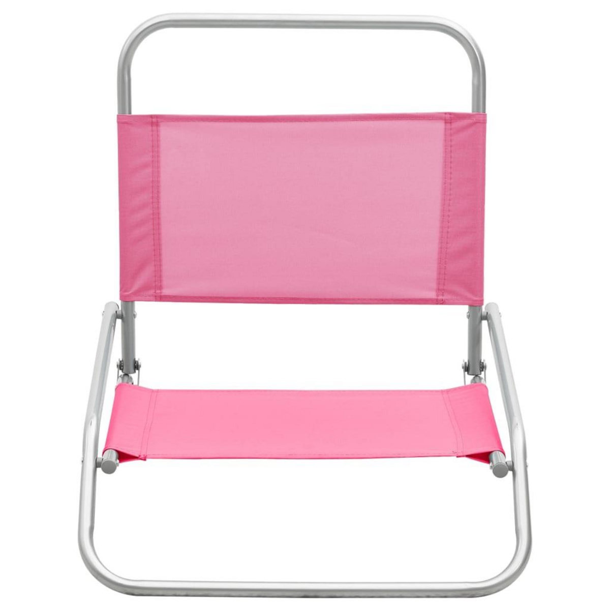 VIDAXL Chaises de plage pliables lot de 2 Rose Tissu
