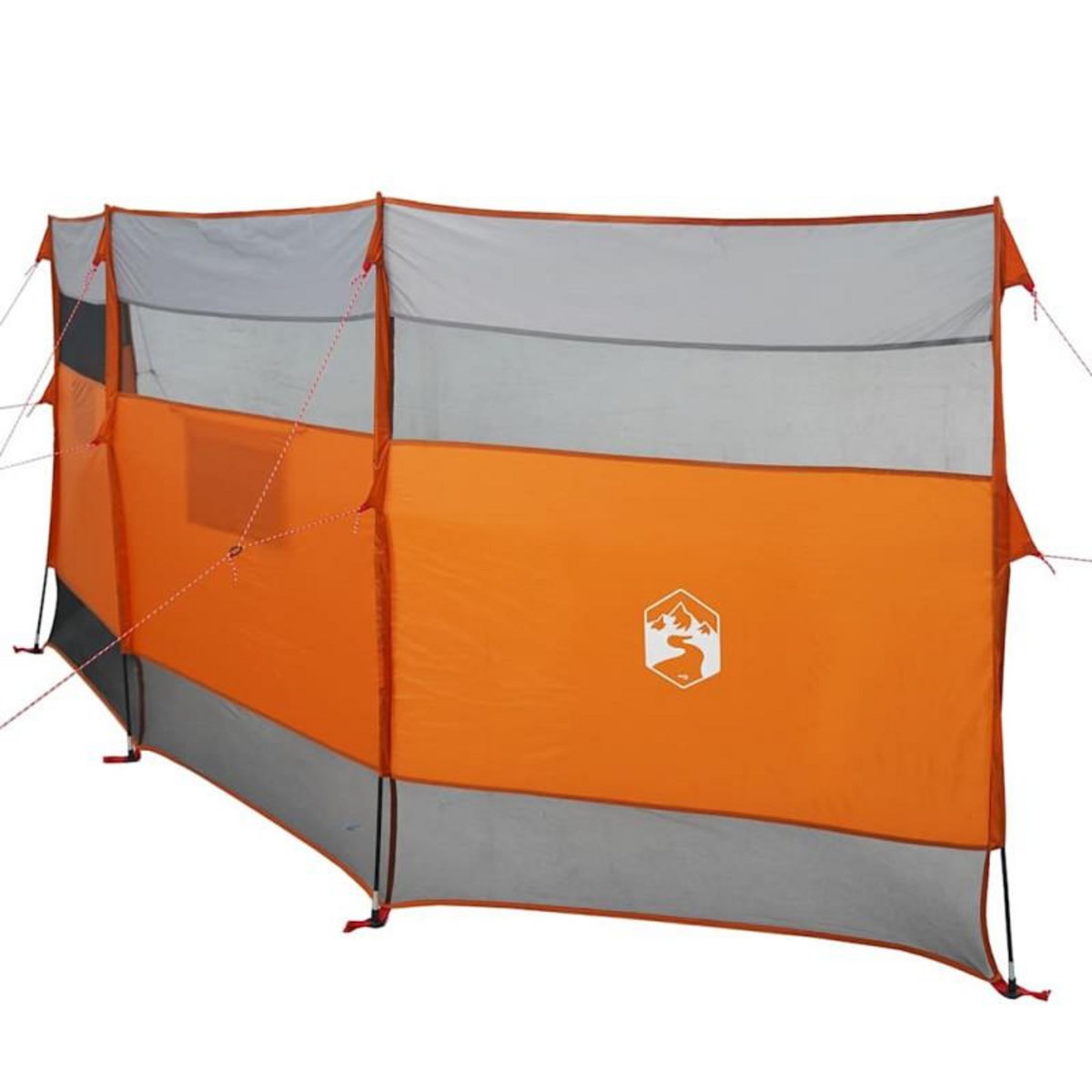 VIDAXL Brise vent de camping gris et orange 510x153 cm imperméable