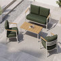 Voir la diapositive 3 : JARDIDECO Salon de jardin Dekoa en alu et pin - 4 places - Jardideco