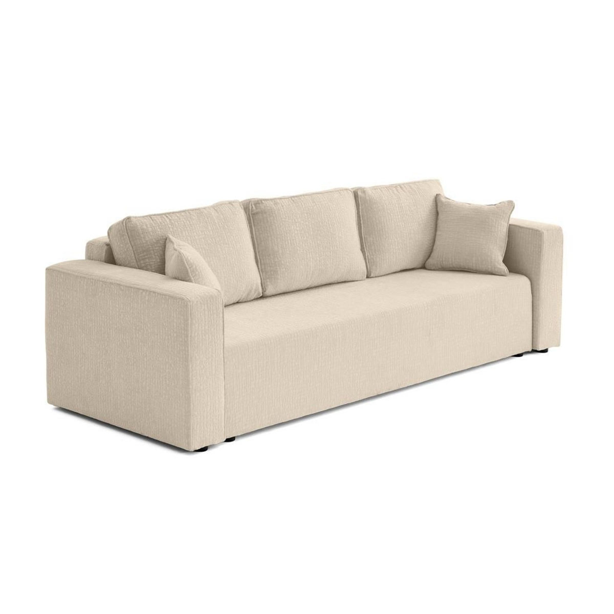 BEST MOBILIER Topaze - canapé 3 places - convertible avec coffre - en tissu velours relief