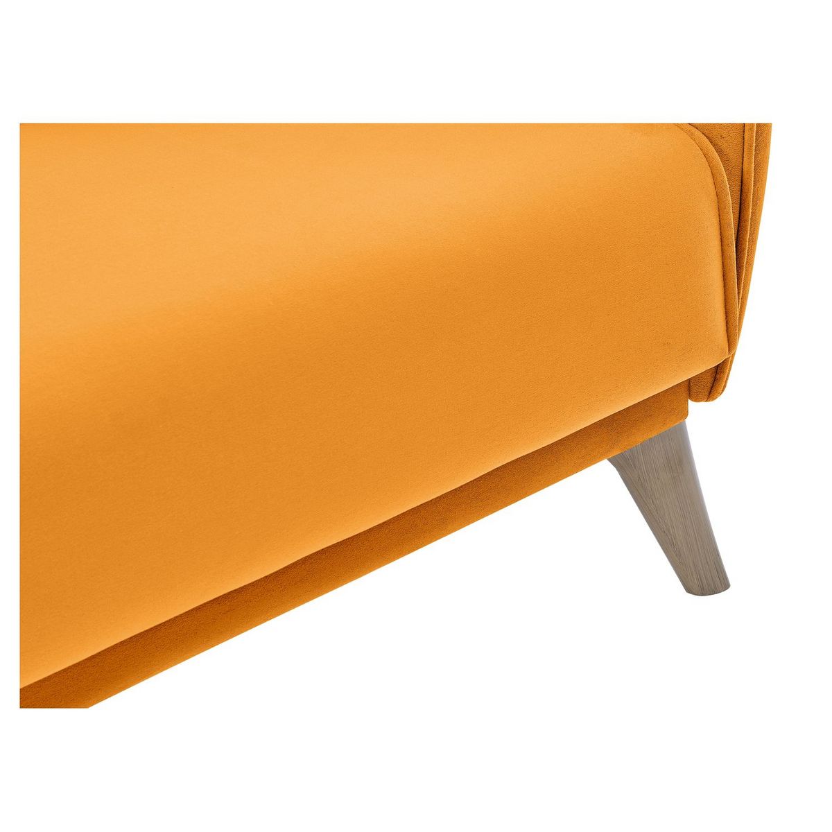 Canapé droit convertible 3 places tissu pieds bois clair BONJO