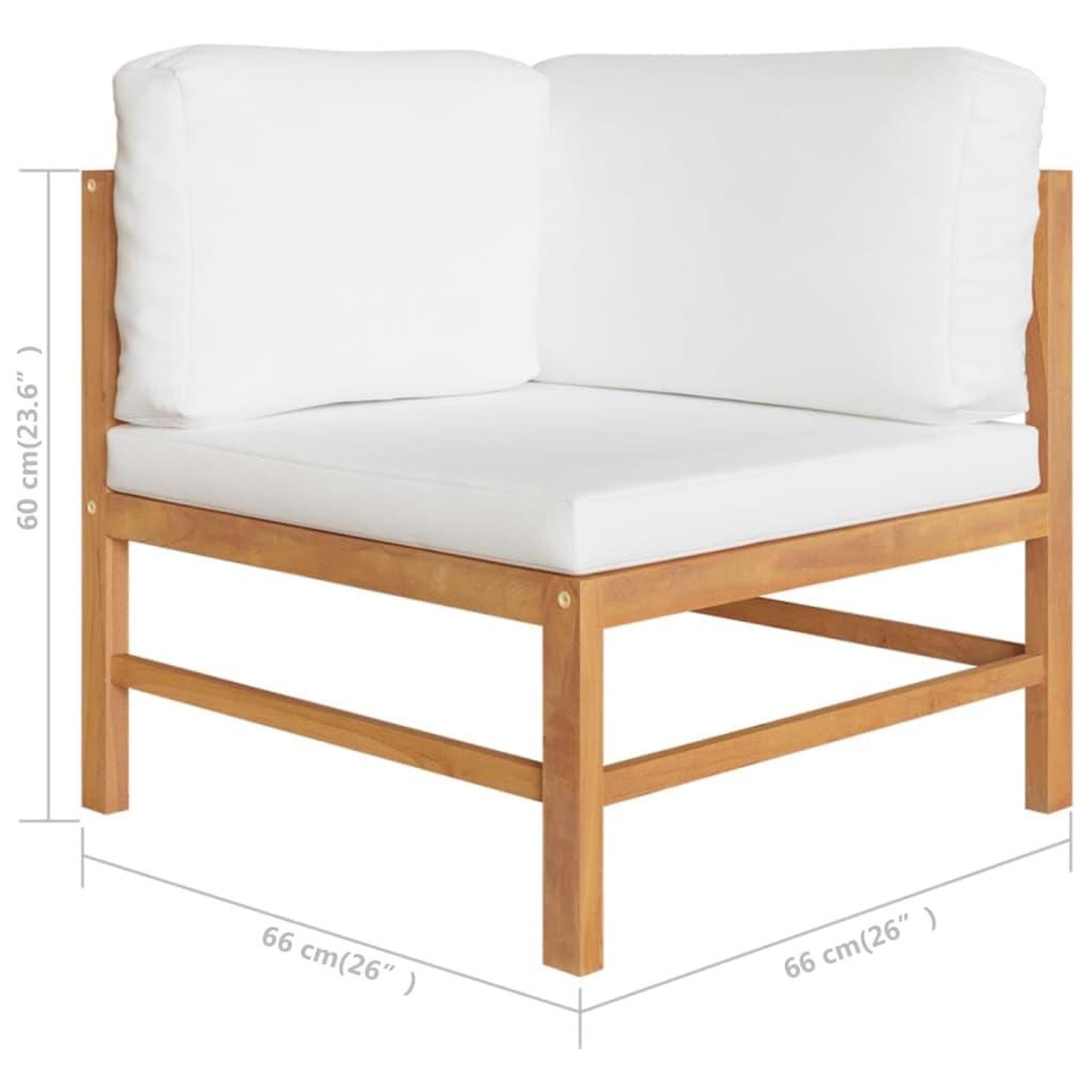 Voir la diapositive 6 : VIDAXL Salon de jardin 6 pcs avec coussins creme Bois de teck solide