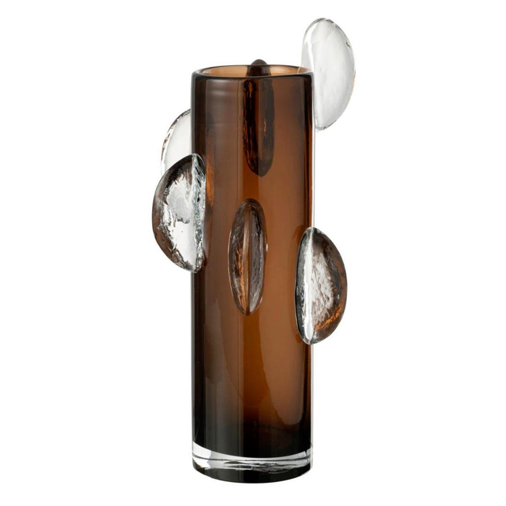 J-LINE Vase design en verre  steggy  37cm marron