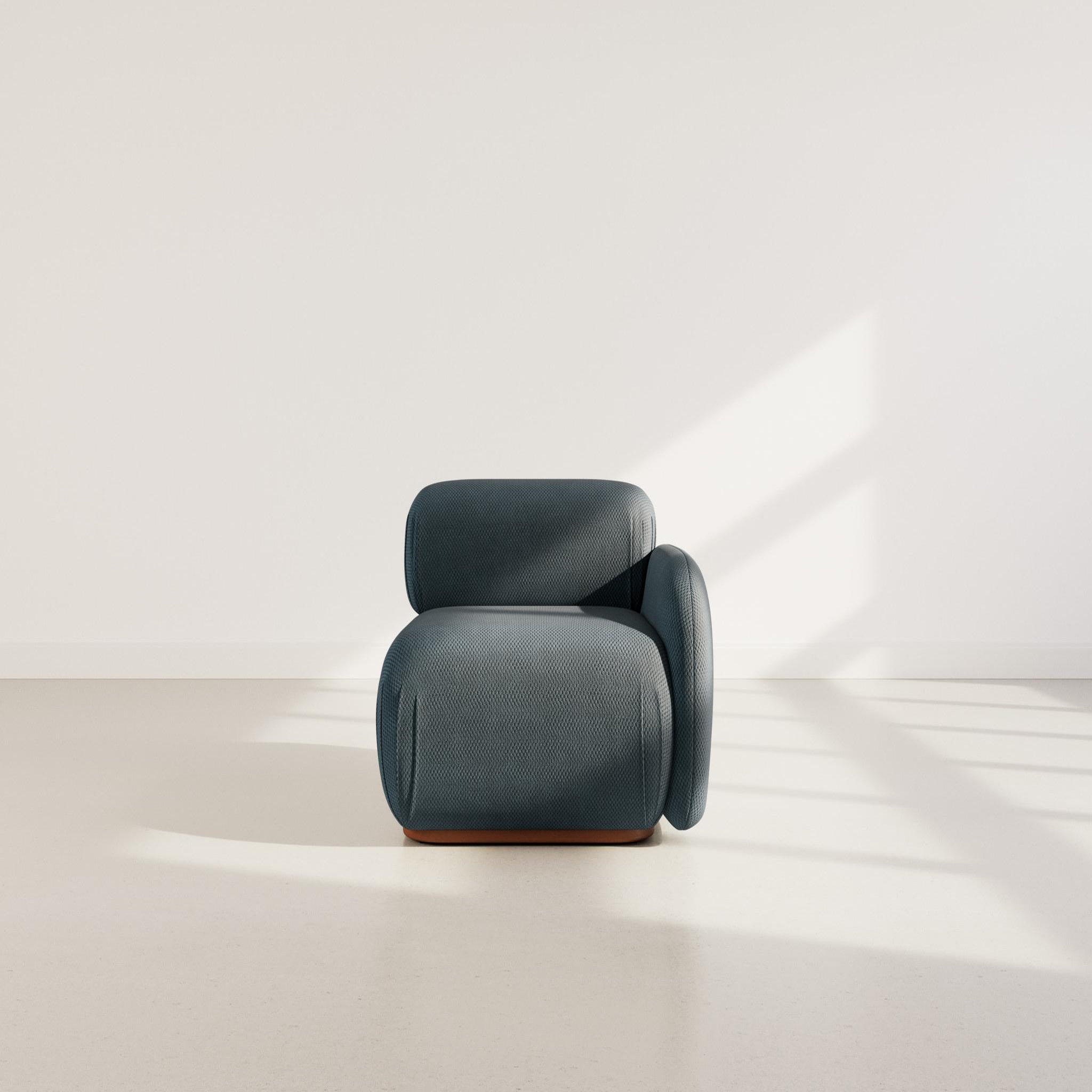 Voir la diapositive 2 : LISA DESIGN Penelope - module d'assise droit en velours texturé