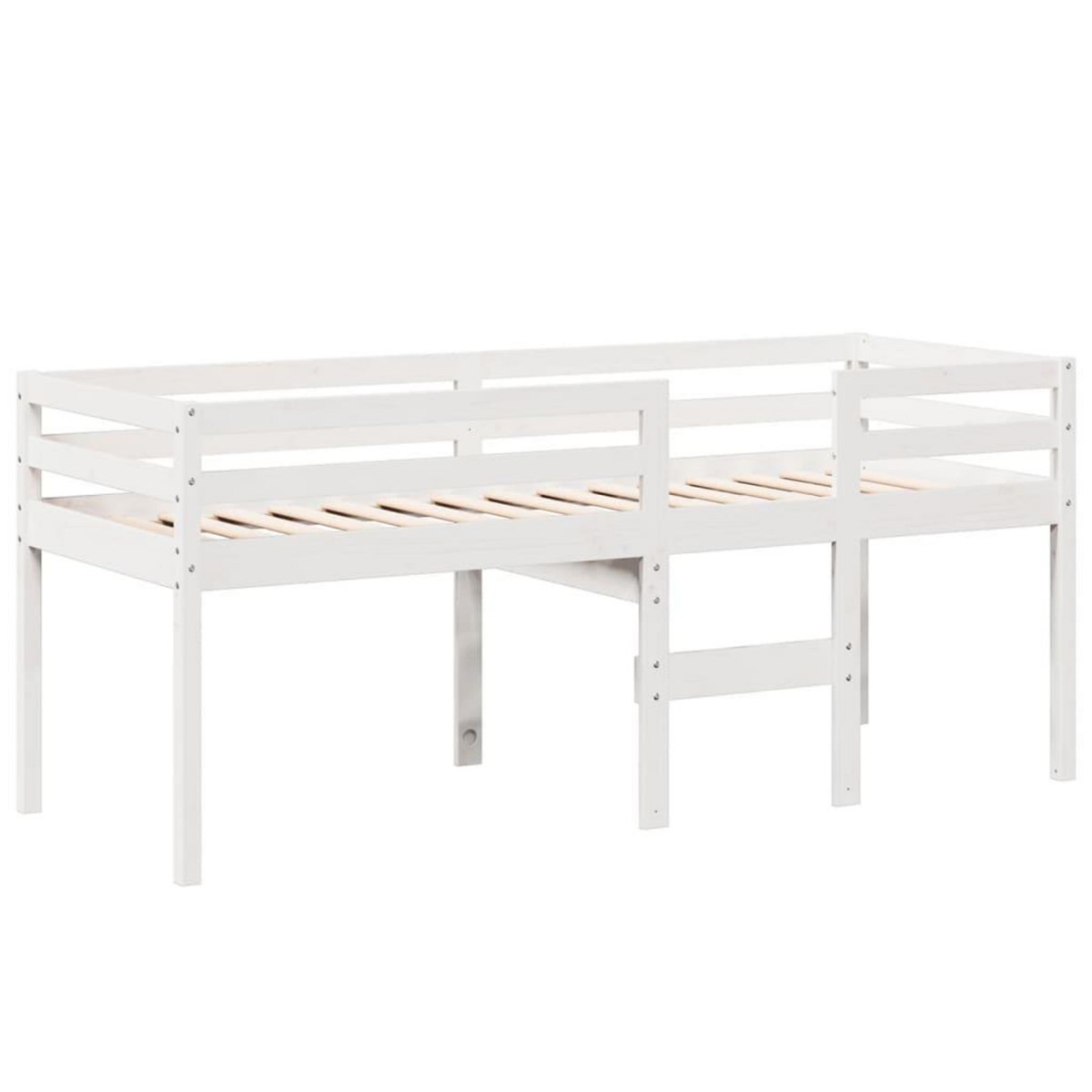 VIDAXL Lit haut sans matelas blanc 75x190 cm bois de pin massif