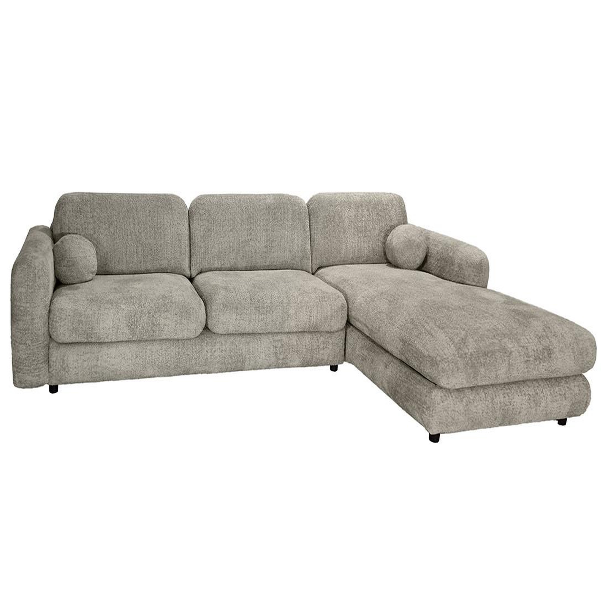 Voir la diapositive 1 : BEST MOBILIER Rachel - canapé d'angle droit 4 places en tissu bouclette
