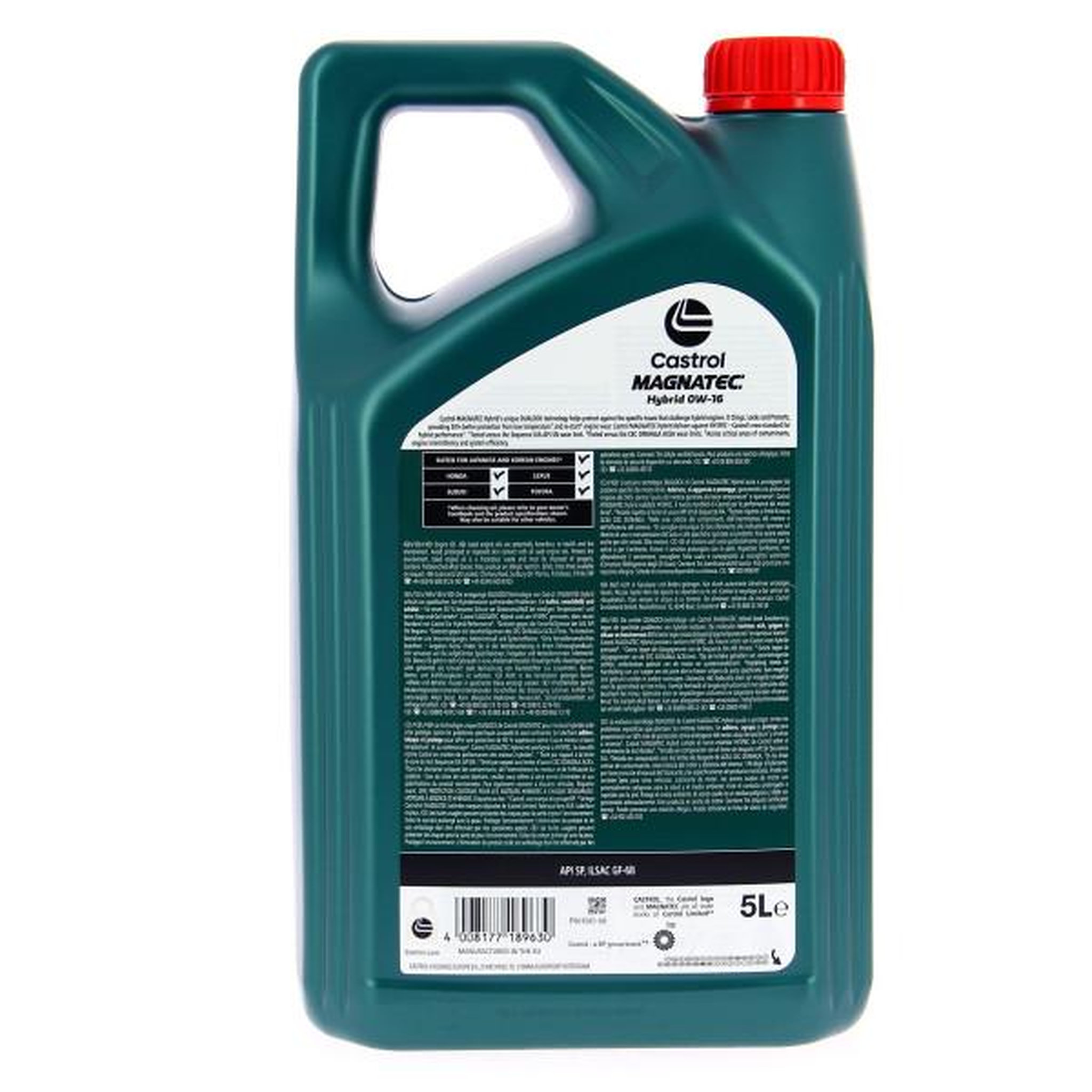 Voir la diapositive 4 : CASTROL Huile moteur - castrol - magnatec hybride 0w-16 - 5l