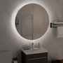 Voir la diapositive 3 : VIDAXL Armoire de salle de bain miroir rond et LED Gris 54x54x17,5 cm