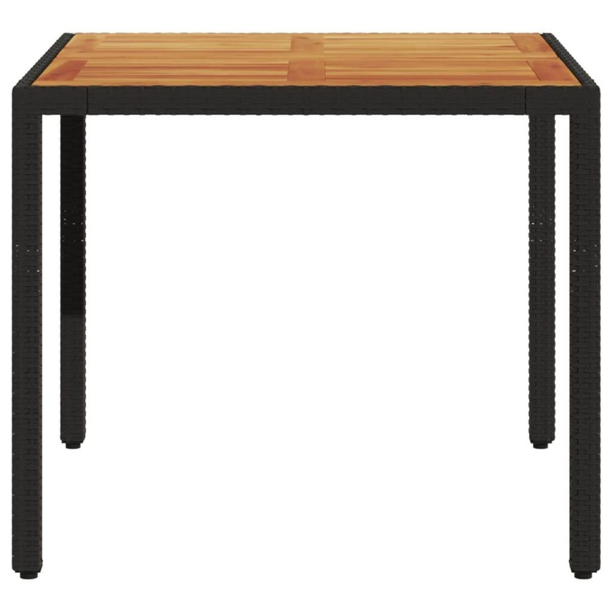 VIDAXL Table de jardin et dessus en bois d'acacia noir resine tressee