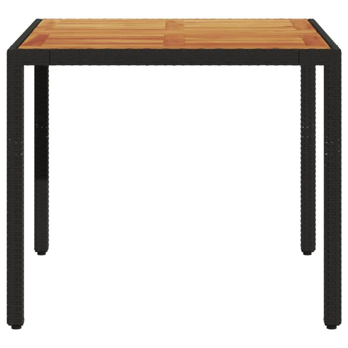 VIDAXL Table de jardin et dessus en bois d'acacia noir resine tressee