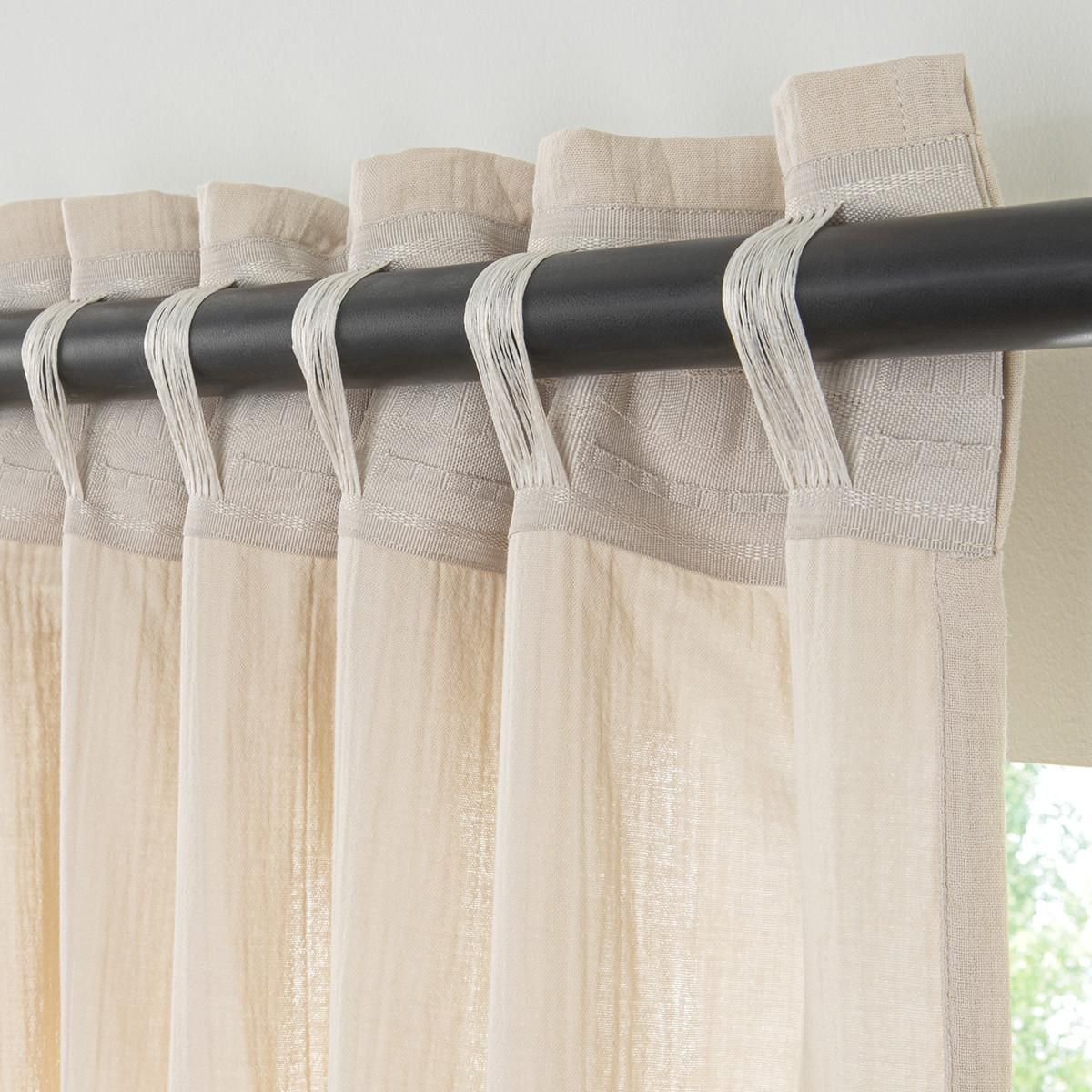 FUTURE HOME Rideau uni en gaze de coton pattes cachées à l'unité 140x260cm