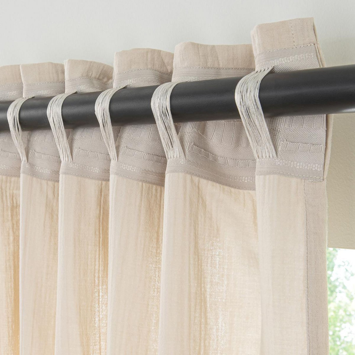 FUTURE HOME Rideau uni en gaze de coton pattes cachées à l'unité 140x260cm