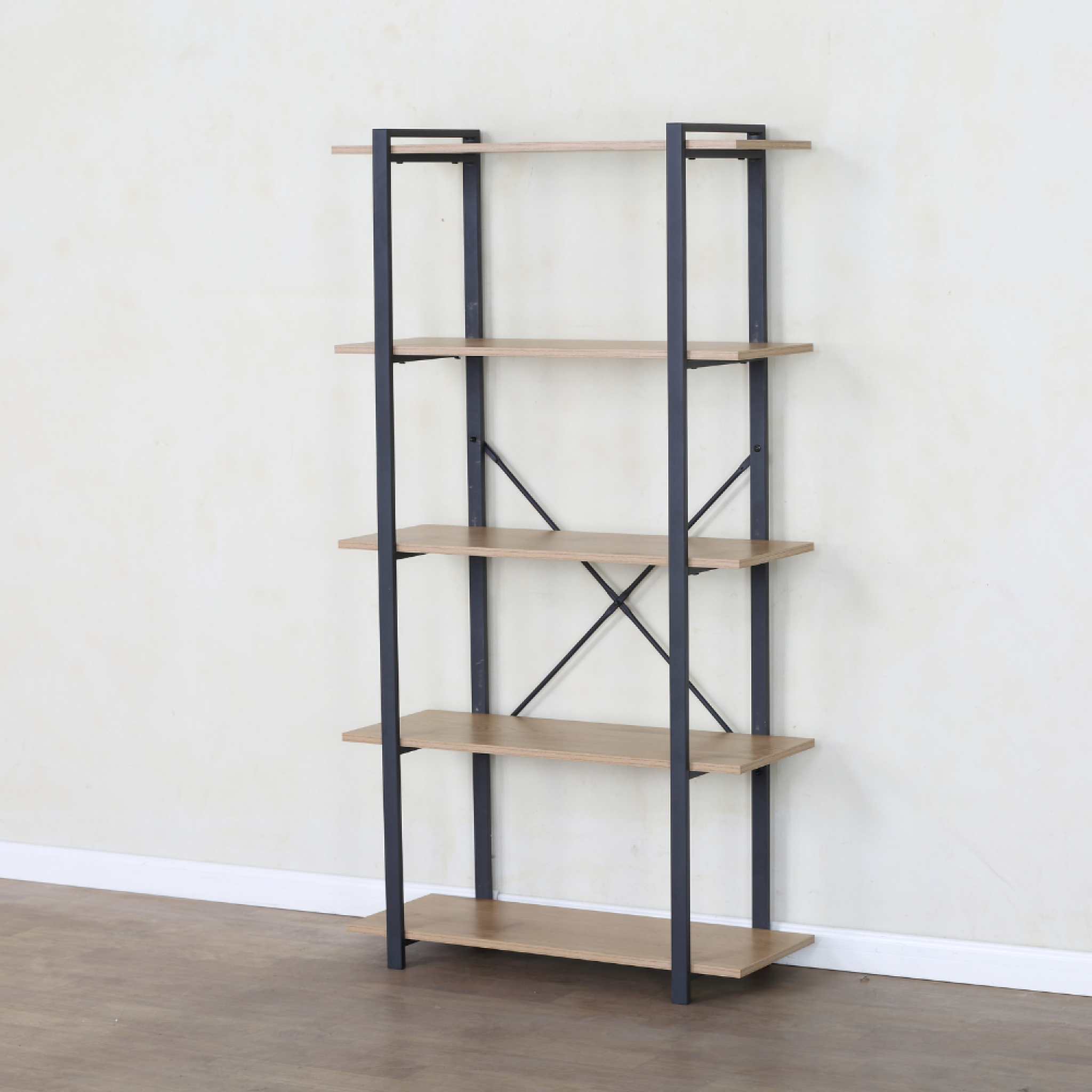 Voir la diapositive 6 : CONCEPT USINE Etagère 5 rangements 150 cm bois et noir tydo